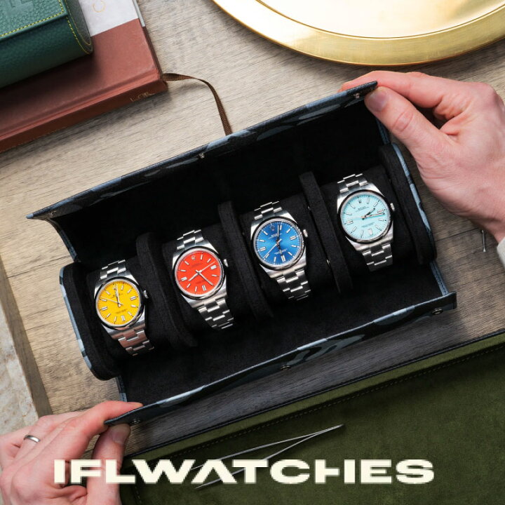 IFLW ウォッチロール 4本用 Blue Camo（ブルー迷彩） IFLWatches 時計  