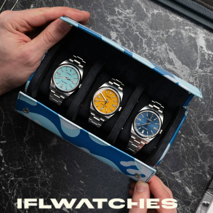 IFLW ウォッチロール 4本用 Blue Camo（ブルー迷彩） IFLWatches 時計  