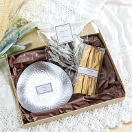 【ラッピング済ギフトセット】Lapature パロサント・ホワイトセージ・草土プレートのギフトセット
