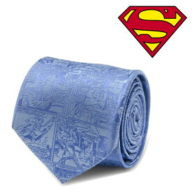 【アウトレット】ネクタイ ネクタイ女子 メンズ 紳士 シルク DC Superman Comic Blue Mens Tie スーパーマン アメコミ柄 DC-SUPC-BL-TR　ブルー
