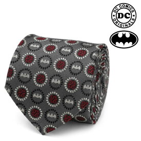 【アウトレット】ネクタイ ネクタイ女子 メンズ 紳士 シルク DC Batman Medallion Symbol Charcoal Silk Men's Tie バットマン DC メダリオン シンボル チャコール DC-BMC-TR