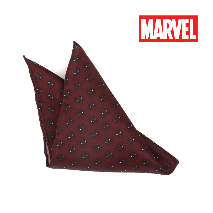 ポケットチーフ メンズ 紳士 シルク 2020 ハンカチ マーベル デッドプール Deadpool レッド 希望者のみラッピング無料 Red マスク MV-DPRM-PS Mask Silk Pocket Square