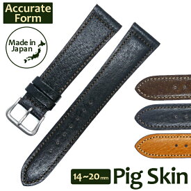 【交換工具・ばね棒つき】 時計 ベルト Accurate Form アキュレイトフォルム Pig skin ピッグスキン レザーベルト
