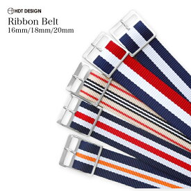 【在庫限り】腕時計 ベルト バンド Ribbon belt ナイロン リボンベルト HDT DESIGN 16mm 18m m20m ダニエルウェリントン DW