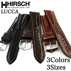 【只今ポイント10倍】腕時計 ベルト HIRSCH ヒルシュ LUCCA ルッカ レザー革 20mm 22mm 24mm ブラック ブラウン