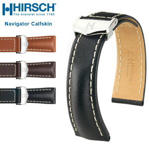 _|Cg10{^ yHE΂˖_z rv xg HIRSCH qV Navigator Calfskin irQ[^[ J[tXL U[v 18mm 20mm 22mm 24mm ubN uE
