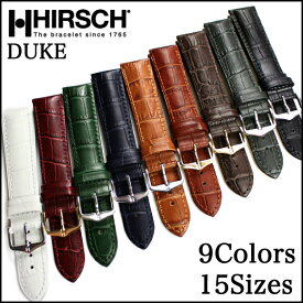 【只今ポイント10倍】腕時計 ベルト HIRSCH ヒルシュ Duke デューク アリゲーター型押し レザー革