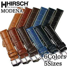 【只今ポイント10倍】腕時計 ベルト HIRSCH ヒルシュ Modena モデナ レザー革 18mm 19mm 20mm 22mm 24mm ブラック ブラウン ネイビー ブルー