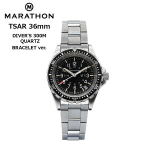 ���v �r���v �~���^���[�E�H�b�` �A�����J�R MARATHON TSAR 36mm Divers Quartz 300M �}���\�� �e�B�[�T�[ 36mm �N�H�[�c �_�C�o�[�Y �u���X���b�g�E�o�[�W���� WW194027SS-0108 316L�X�e�����X