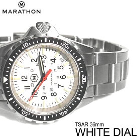 時計 腕時計 ミリタリーウォッチ アメリカ軍 MARATHON TSAR 36mm WHITE DIAL 白文字盤 Divers Quartz 300M マラソン ティーサー 36mm ブレスレットバージョン 316Lステンレス WW194027-WD