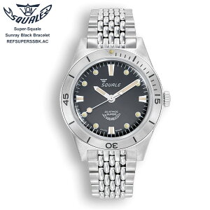���v �r���v �_�C�o�[�Y �C�^���A SQUALE �X�N���[�� Super-Squale Sunray Black Bracelet ������ 200M�h��