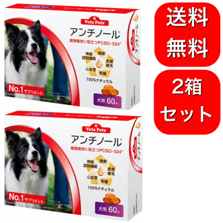楽天市場 2箱セット アンチノール 犬用 60粒 サプリメント Chronus