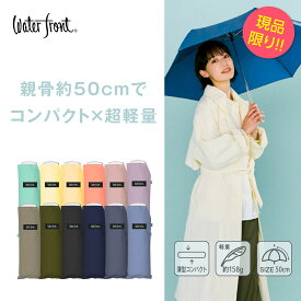 【楽天スーパーSALE 最大半額!!】折りたたみ傘 軽量 フラット 50cm コンパクト 通学 ポケフラット Bカラー シルバー手元 Waterfront 158g お手頃価格 安い 携帯 旅行 小学生 子供 キッズ 入学準備 アソート大量発注OK