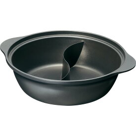 エムテートリマツ　MTI　IHアルミ二味なべ　22cm　蓋なし　IH対応　仕切り付　二味鍋　二食鍋　【あす楽対応】