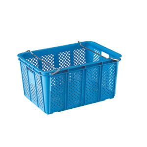 サンコー サンテナー A#80 スタッキング金具付BL PP【コンテナー】【メッシュコンテナ】【プラスチックコンテナー】【物流保管用品】【流通】【倉庫作業】【業務用】