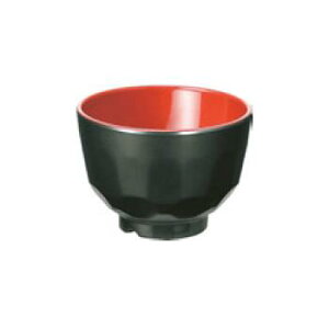 亀甲小吸物椀 黒内朱 B34 B/R メラミン【卓上用品】【和食器】【漆器】