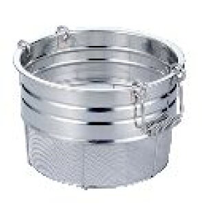 18-8寸胴型ザル(11メッシュ)40cm1.5斗取手付【ステンレスザル ざる】【水切り】【水切りボール】【水切りボウル】【業務用ざる】【業務用】