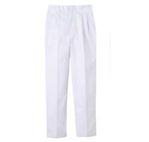 男性用ツータック パンツ FH-453(ホワイト) 82【制服】【配膳服】【ユニフォーム】【台所着】【厨房着】【シェフ服】【cock ware】【業務用】