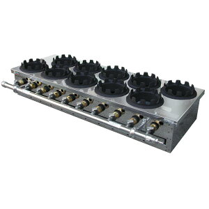 ガス式釜飯 炊飯器焼台 AK-10(二列10個炊) (ガス種:都市ガス) 13A【代引き不可】【ガステーブル】【ガスコンロ】【卓上コンロ】【釜飯用】【釜めし】【炊き込みご飯】【炊き込ご飯】【炊飯