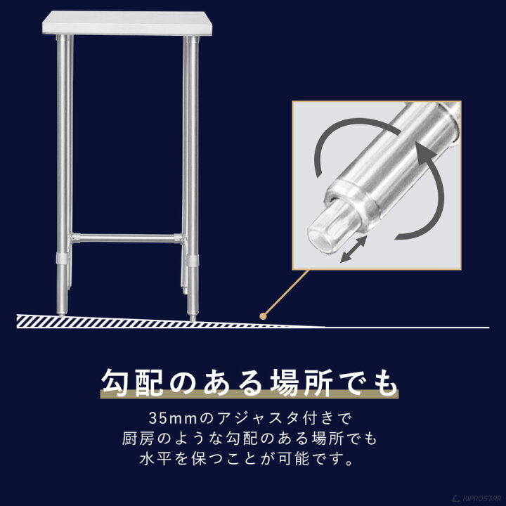 楽天市場】ステンレス 作業台 スノコ無し 三方枠 業務用 調理台 750 