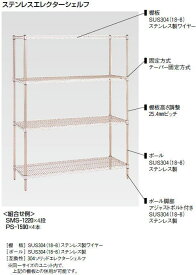 ステンレス エレクター シェルフ SSS シリーズセット (奥行310mm) SSS1520・PS1590 4段【代引き不可】