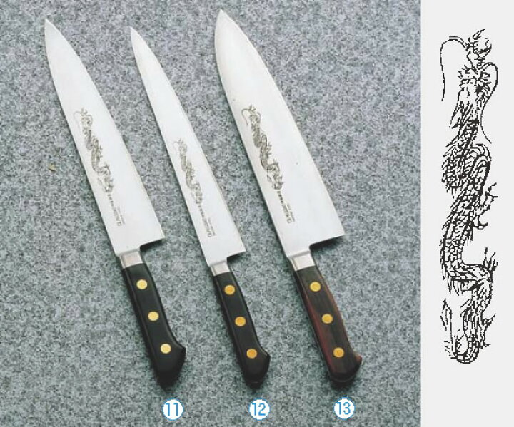 楽天市場】ﾐｿﾉ・ｽｳｪｰﾃﾞﾝ鋼(龍彫刻入)洋出刃 No.153M 27cm 【代引き不可 