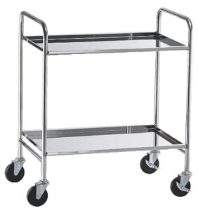 TKG18-8衛生サイドアップワゴン2段 ナイロン車 【代引き不可】【配膳ワゴン 配膳カート】【厨房用カート サービスワゴン】【棚 ワゴン キッチンワゴン】【18-8ステンレス】【業務用】