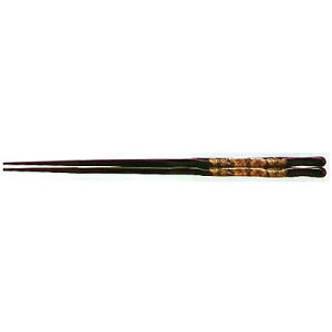 ■3セット■21cm蒔絵塗箸 面彫塗箸 黒 ハイビスカス■3セット■