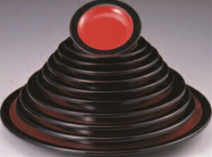 多用高台皿 朱渕黒 尺7寸【高台皿】【料理皿】【丸皿】【盛皿】【皿】【盛器】【和食器】【1-690-10】