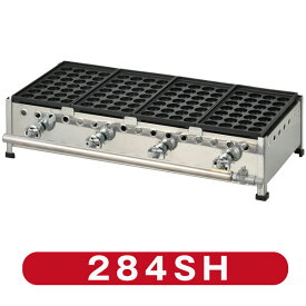 新製品 たこ焼き器28穴×4連 フチ高 鉄鋳物 284SH(代引・送料無料) 新品