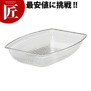 キャンブロ 長角型リブタイプ サラダボール RSB912CW クリア【ctss】 サラダボール プラスチック食器 給食用食器 食堂 幼稚園 保育園 学校 介護用 和食器 業務用