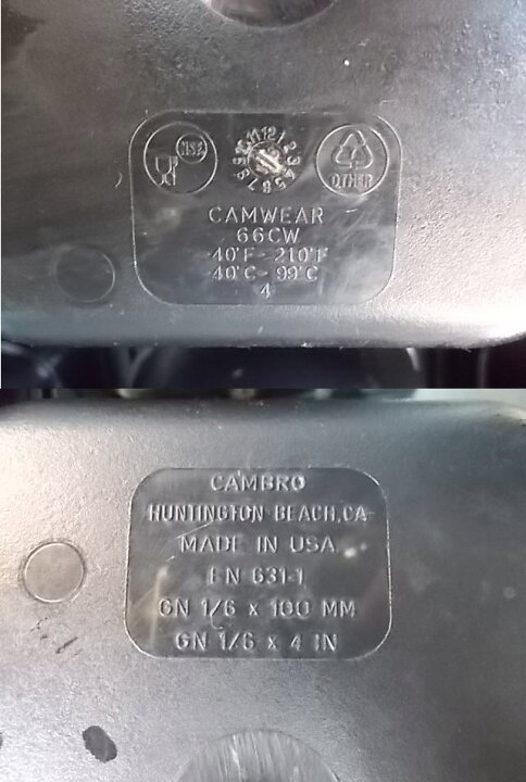 楽天市場】K-819 CAMBRO プラ製 フードパン2種・6個セット 蓋付 店舗用 