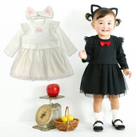 猫 ねこ ネコ ハロウィン 仮装 ワンピース 長袖 ヘアバンド ベビー服 ベビー 服 赤ちゃん キッズ 子供 コ…