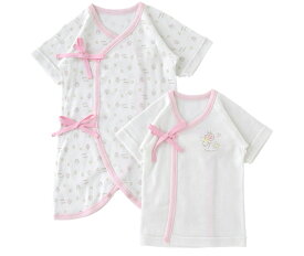【祝★月間優良ショップ受賞】新生児 肌着 女の子 男の子 冬 秋 春 夏 肌着セット セット 2枚組 2枚セット 短肌着 コンビ肌着 ベビー服 ベビー 服 赤ちゃん 綿100％ コットン 出産祝い プレゼント ギフト かわいい おしゃれ 50cm 60cm 3