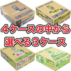 【送料無料】【4ケースの中から選べる3ケース】【ラムネ缶/スキッとレモンC/香り爽やか梅ソーダ缶/まろふわメロンクリームソーダ缶】サンガリア190ml 190g SANGARIA 炭酸飲料ドリンクまとめ買い非常食大人気大人買い箱買い買い溜め