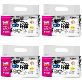 【送料無料】【4個セット】シルコット 99.99％除菌ウェットティッシュ つめかえ用(40枚*8コ入)　4903111412198