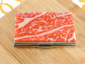 名刺ケース カードケース 牛肉　　食品サンプル グッズ　ハンドメイド