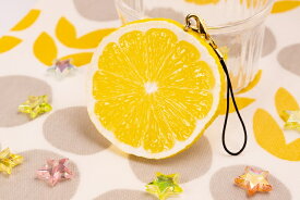 ストラップ（携帯ストラップ）フルーツ レモンスライス 　食品サンプル グッズ　ハンドメイド