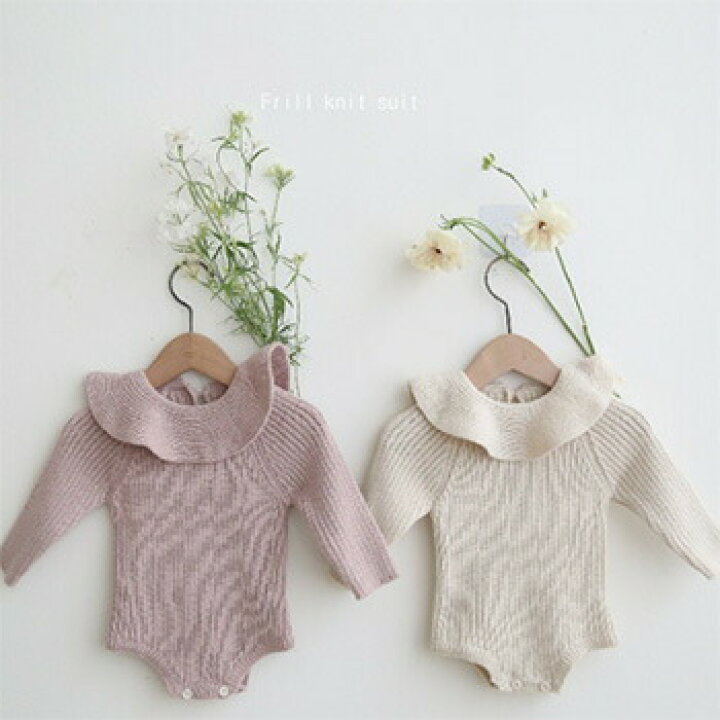 楽天市場】【即納】フリルニットロンパースベビー服/ニットスーツ 