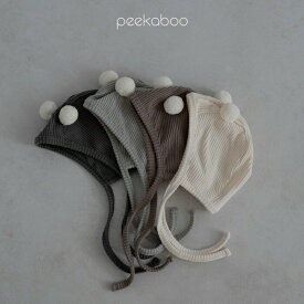 【即納あり】【BABY】peekabooルル くまちゃん ボンネット コットン 帽子 ストレッチ 伸縮性 お誕生日 シンプル ナチュラル 出産祝い 韓国 ベビー服 子供服 韓国子供服　韓国ベビー服 韓国服 【COCORIA/ココリア】