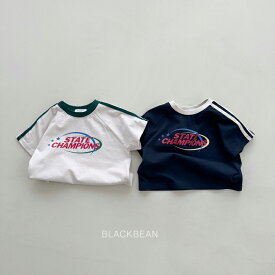 【KIDS】テープ Tシャツトップス 半袖 カットソー ナチュラル カジュアル シンプル かわいい おしゃれ キッズ 女の子 男の子 韓国 ベビー服 韓国子供服 子供服 韓国服 こども服 子ども服 【COCORIA/ココリア】