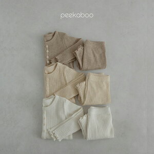 【KIDS/JUNIOR】peekaboo上下セット 室内着 パジャマ 部屋着 寝巻 ルームウエア セットアップ Tシャツ カットソー 長袖 トップス ゆったり パンツ ボトム カジュアル ナチュラル リラックス シンプ