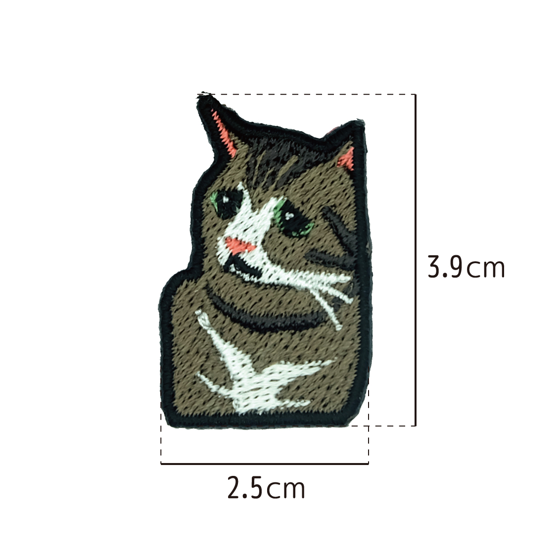 猫ミームのアイロンワッペン 総刺繍 猫マニ cat meme 怒られているネコ