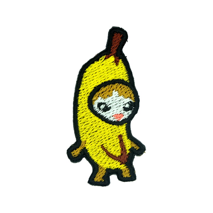 楽天市場】猫ミームのアイロンワッペン 総刺繍 猫マニ cat meme バナナ 