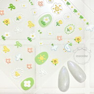 エンボス ネイルシール ハンドメイド 韓国 レジン ネイル シール イラスト 鳥 とり アヒル 立体 ぷっくり…