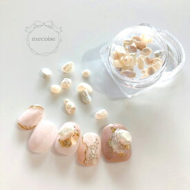 ハンドメイド 韓国 レジン ネイル バロック 変形 大人 上品 天然素材 天然石 ナチュラル 自然 材料 レジン封入 ジェルネイル ネイルアート セルフネイル
