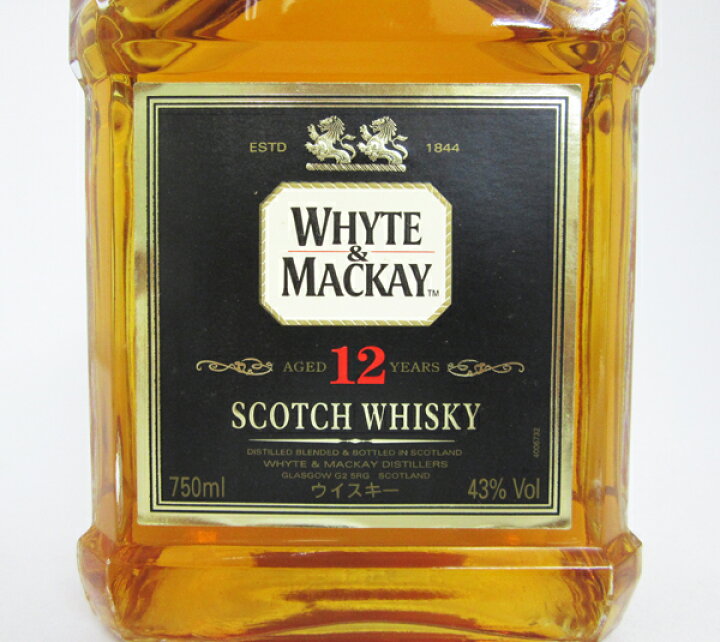 楽天市場】【レトロ】ホワイト＆マッカイ 12年 角瓶 43度 750ml 正規品 