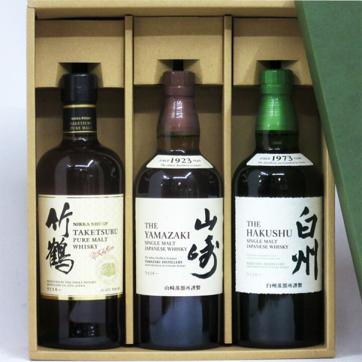 楽天市場】【ラッピング無料】竹鶴 白ラベル/山崎/白州 NV 700ml 3本箱 
