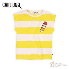 【CarlijnQ】Stripes yellow - boxy shirt with embroidery
