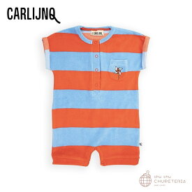 【CarlijnQ】Stripes red/blue - baby jumpsuit with embroidery